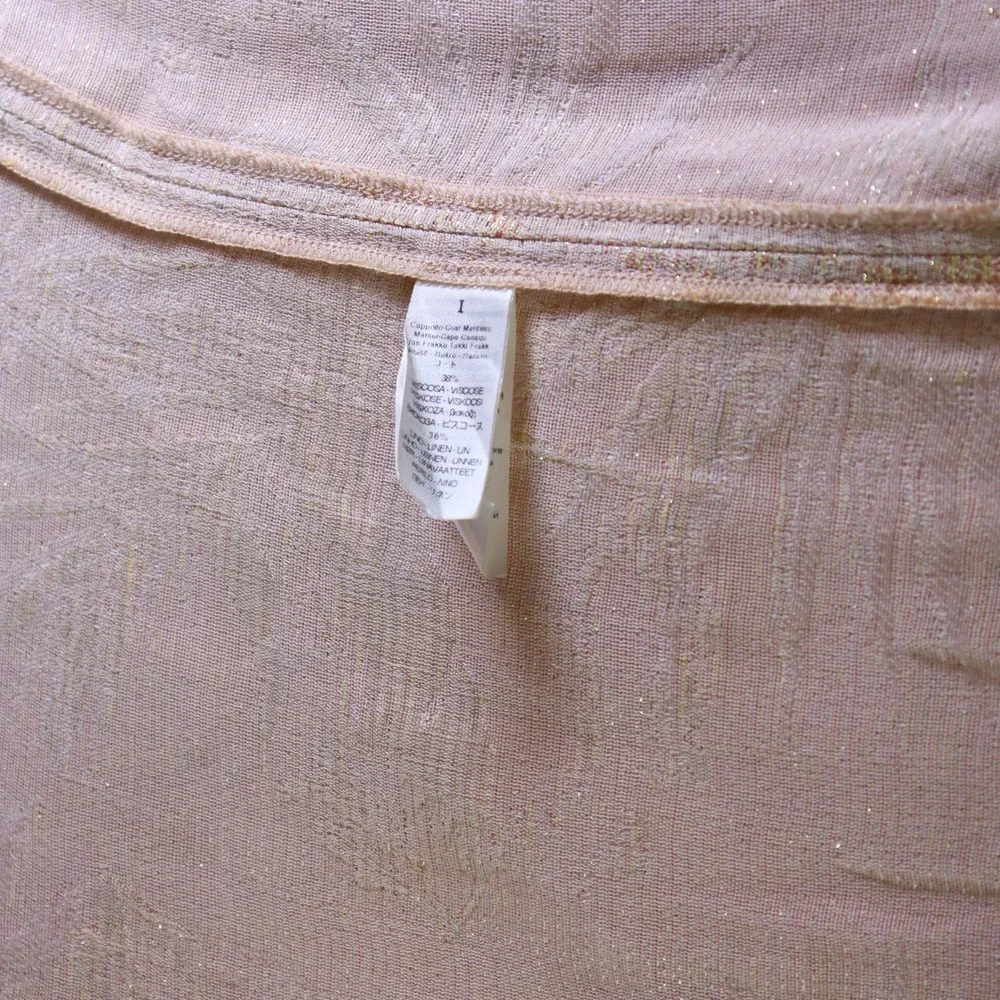 forte_forte Jacquard‎ Duster Coat 1 Beige Womens Metallic Linen Blend Cardigan